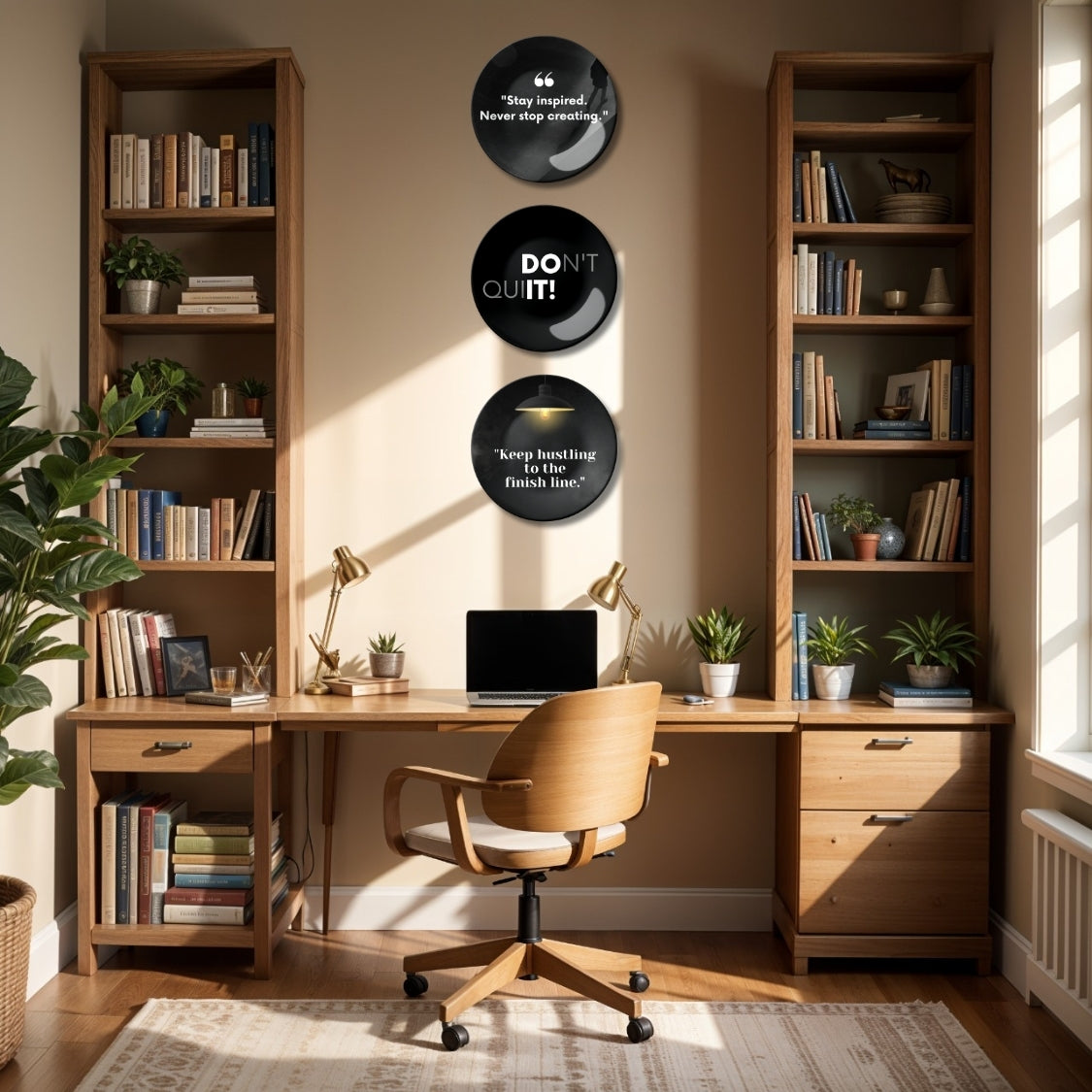 Set of 3 Powerful Motivational Quotes Ceramic Wall Plates