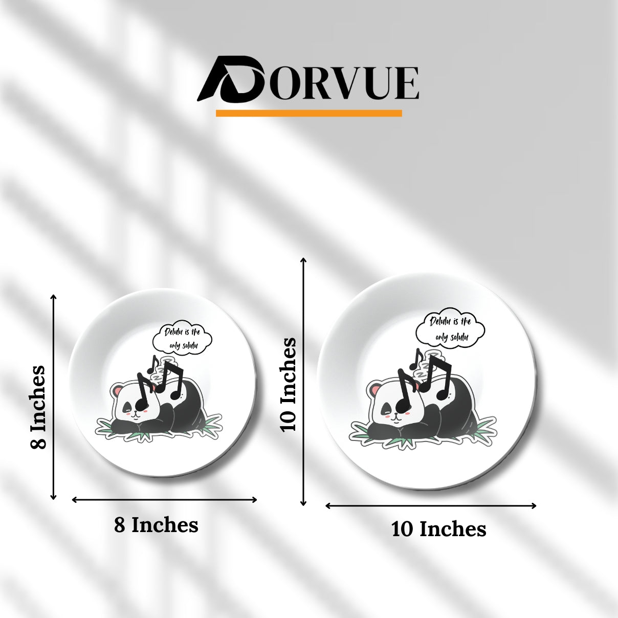 Set of 3 Rest, Play, Feast Panda Moments Wall Plates