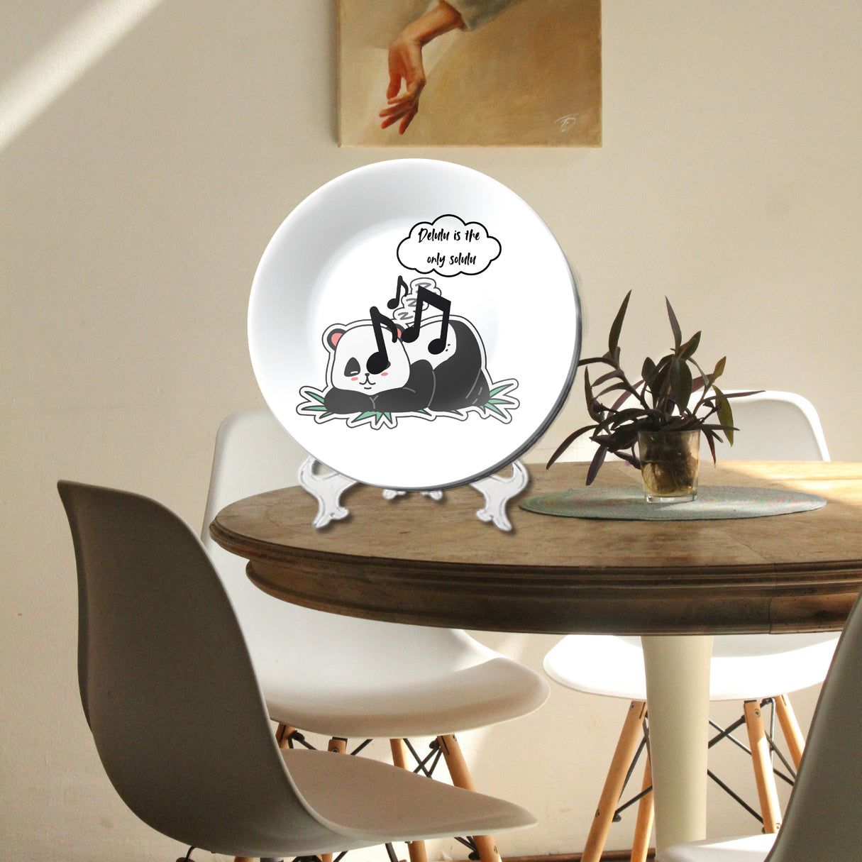 Set of 3 Rest, Play, Feast Panda Moments Wall Plates