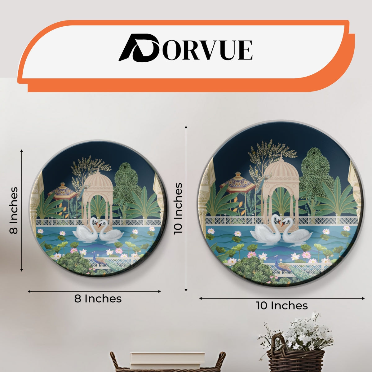 Set of 3 Royal Garden Decorative Wall Plates For Home Décor