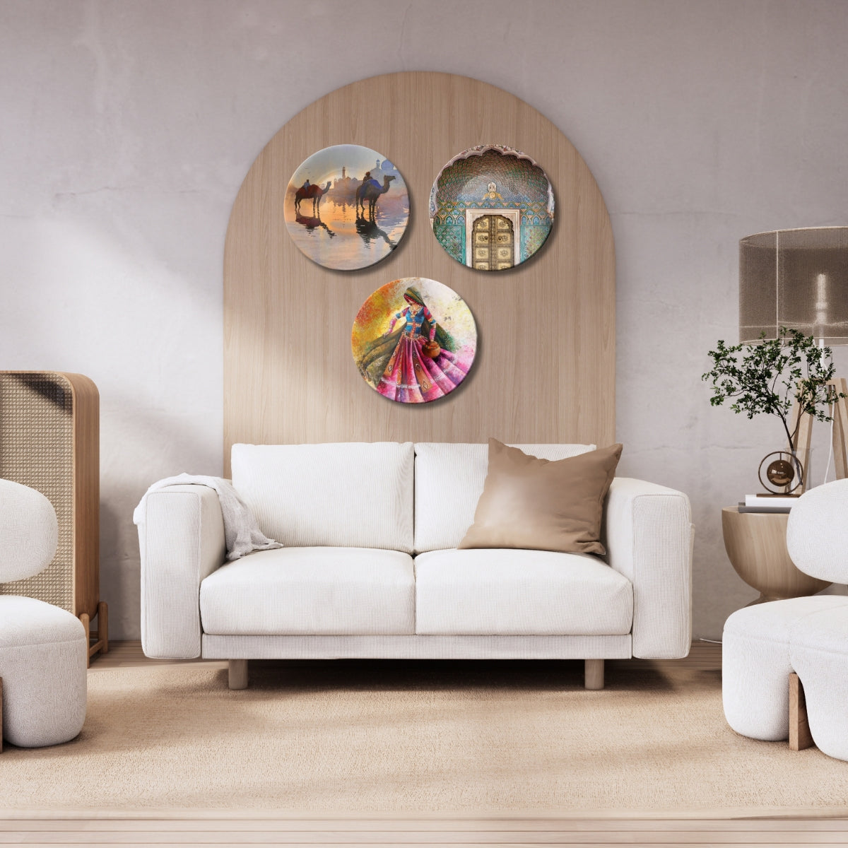 Set of 3 Royal Rajasthan Chronicles Decorative Wall Plates