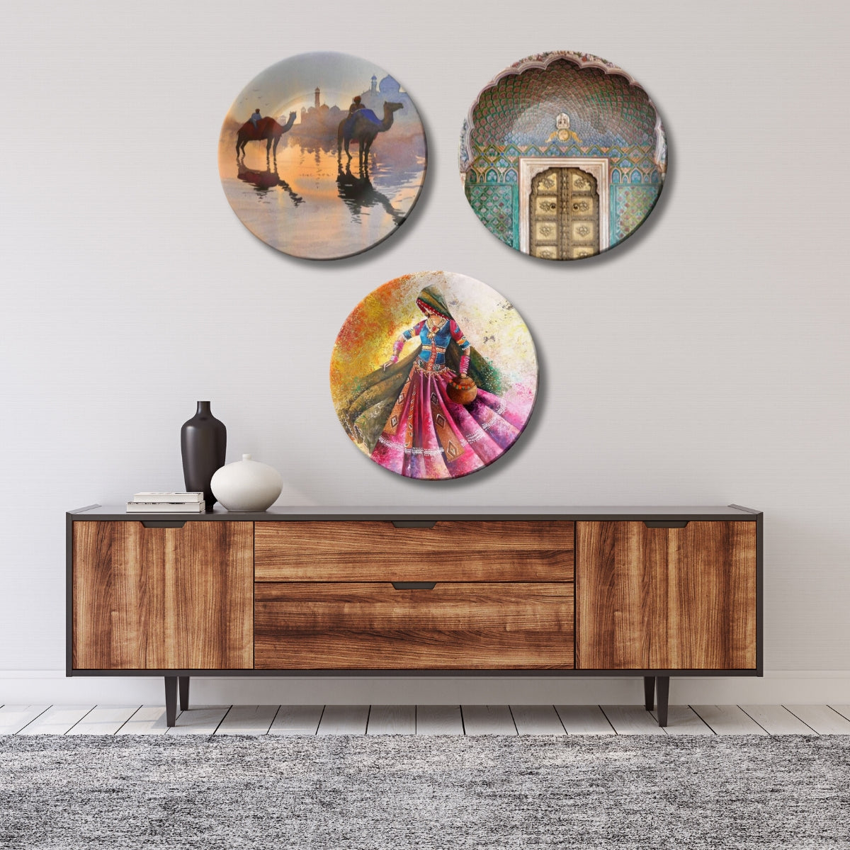 Set of 3 Royal Rajasthan Chronicles Decorative Wall Plates