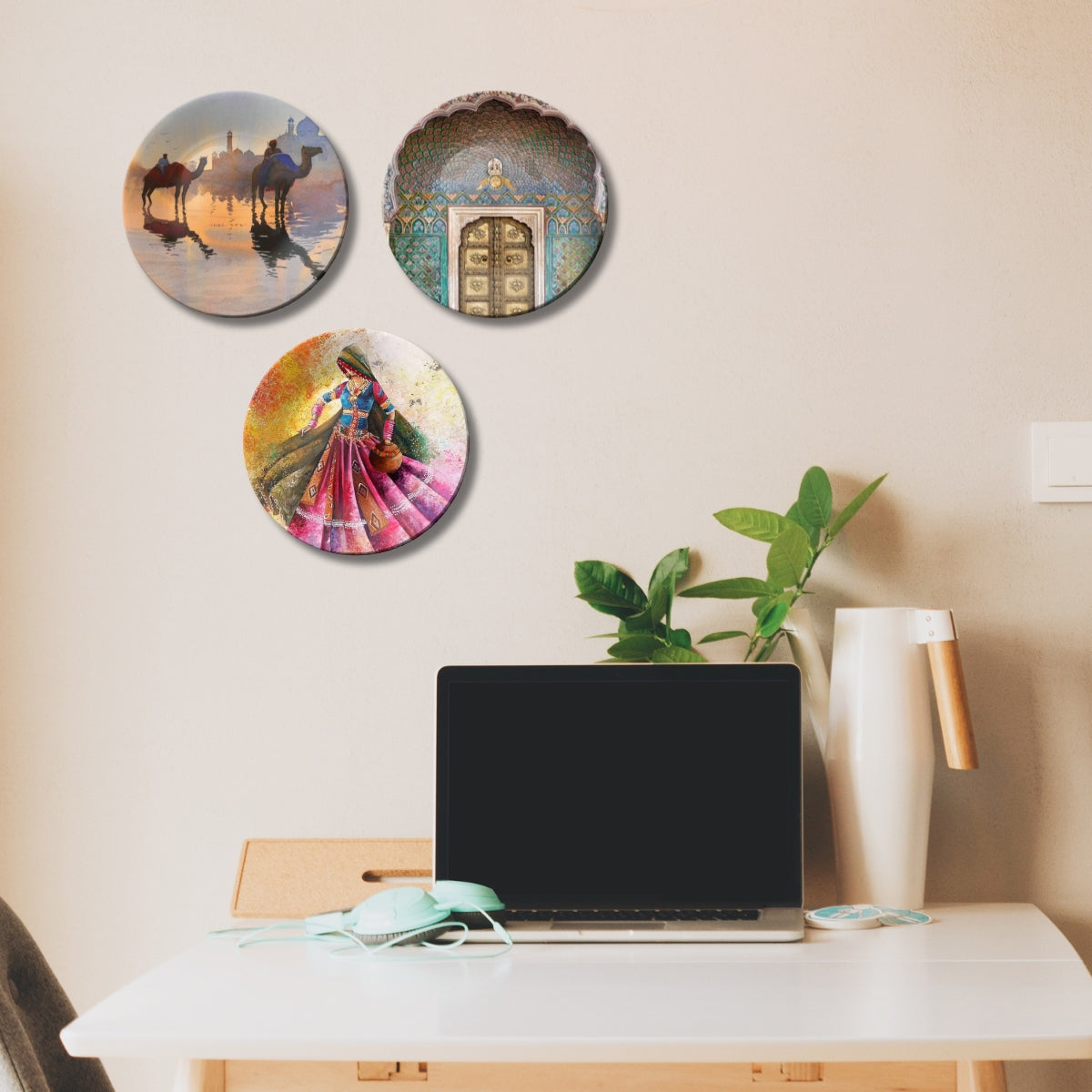 Set of 3 Royal Rajasthan Chronicles Decorative Wall Plates