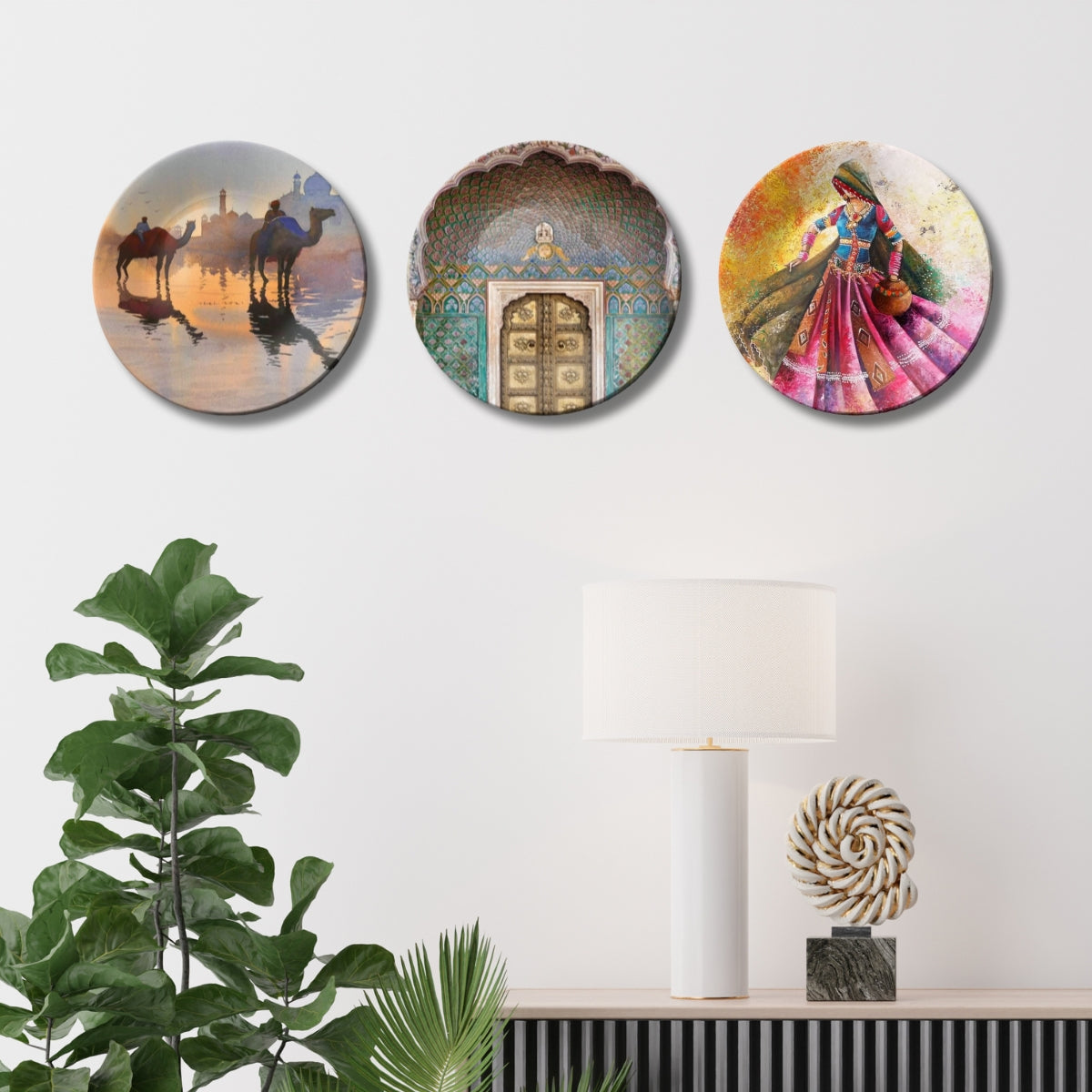 Set of 3 Royal Rajasthan Chronicles Decorative Wall Plates