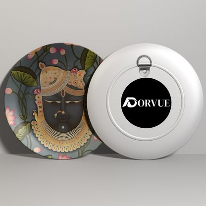 Set of 3 Shrinathji Lotus Sacred Blessings Decorative Wall Plates