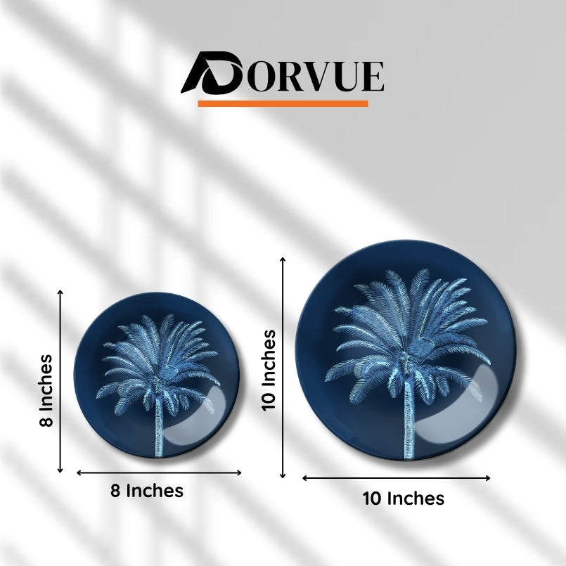 Set of 3 Tropical Mandala Indigo Oasis Home Décor Wall Plates