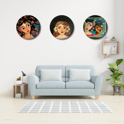 Set of 3 Whimsical Beauty Tales Decorative Wall Plates