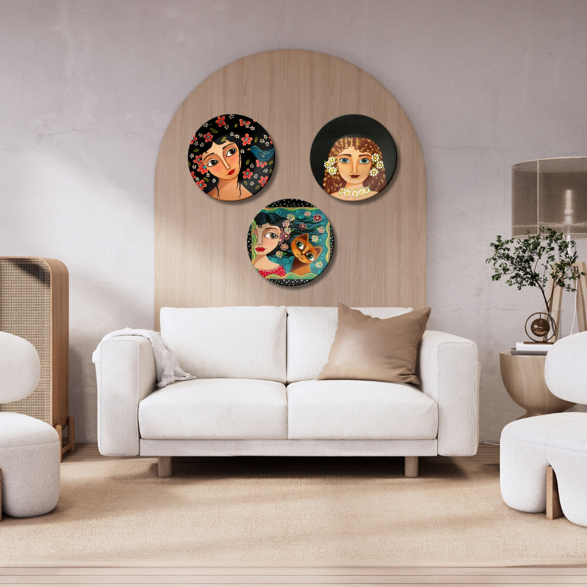 Set of 3 Whimsical Beauty Tales Decorative Wall Plates