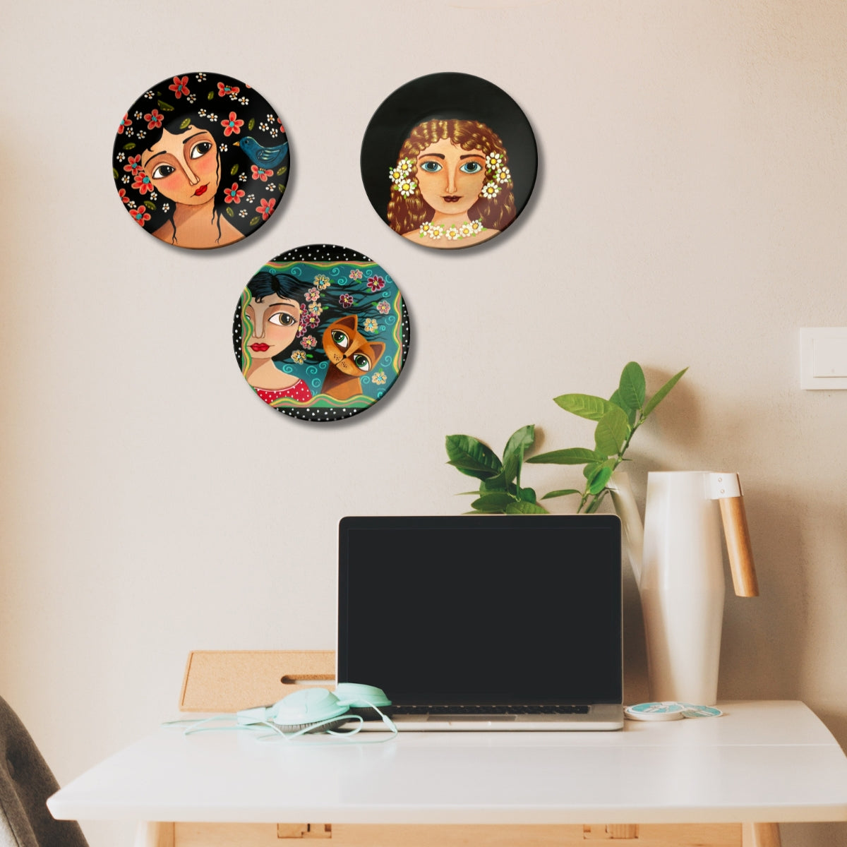 Set of 3 Whimsical Beauty Tales Decorative Wall Plates