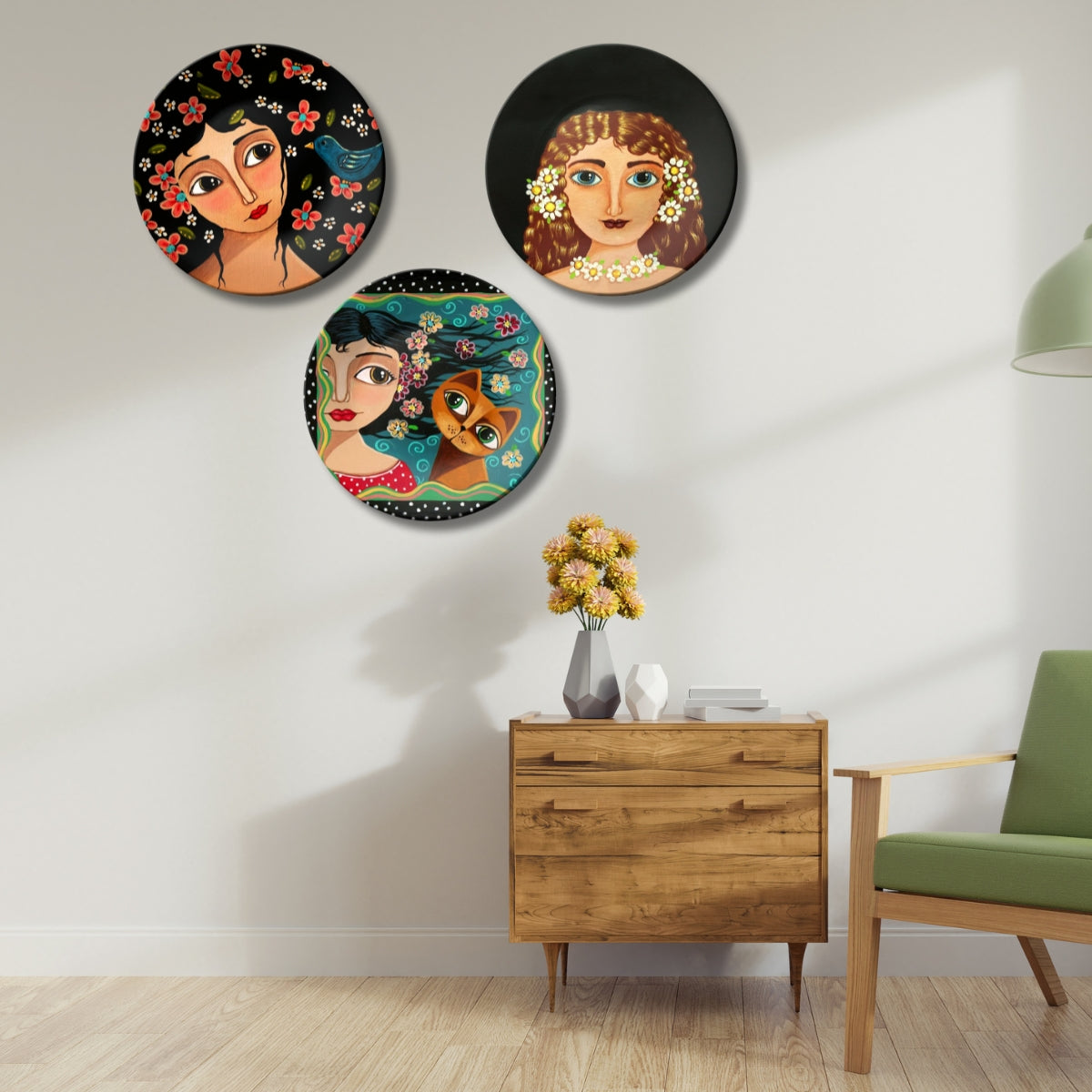 Set of 3 Whimsical Beauty Tales Decorative Wall Plates