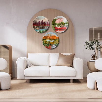 Set of 3 Wilderness Valley Adventures Decorative Wall Plates