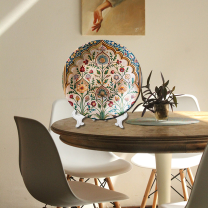 Set of 4 Regal Peacock Art Gallery Collection Ceramic Decorative Wall Plates