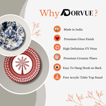 Set of 4 Vibrant Mandala Kaleidoscope Collection Ceramic Decorative Wall Plates