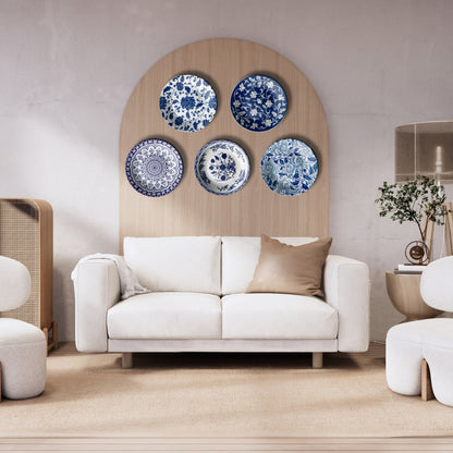 Set of 5 Blue & White Royal Decorative Wall Plates