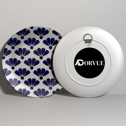 Set of 5 Classic Indigo Patterned Blue Pottery Ceramic Decorative Wall Plates