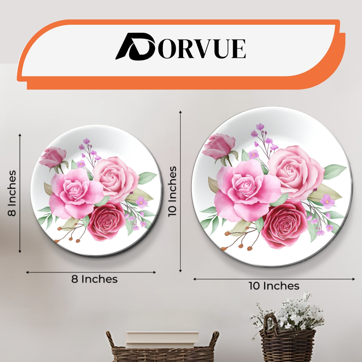 Set of 5 Spring Blossom Ceramic Decorative Wall Plates