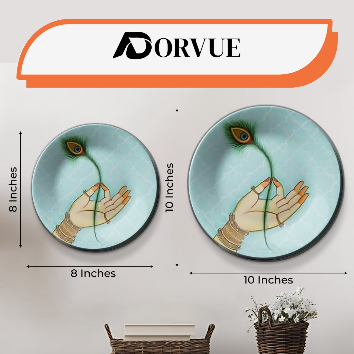 Set of 6 Ancient India Wall Plates Home Décor