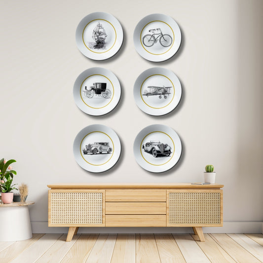 Set of 6 Rare Find Vintage Vehicle Wall Plates