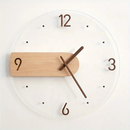 Elegant Acrylic and Wood Silent Wall Clock