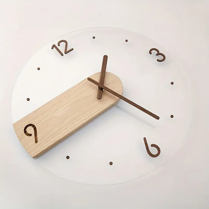 Elegant Acrylic and Wood Silent Wall Clock