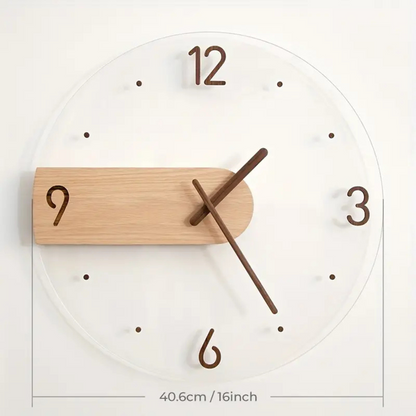 Elegant Acrylic and Wood Silent Wall Clock