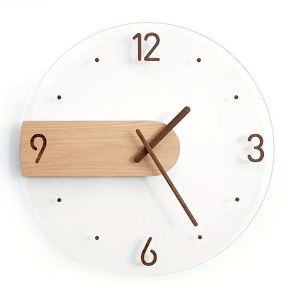 Elegant Acrylic and Wood Silent Wall Clock