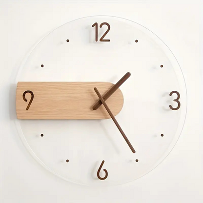 Elegant Acrylic and Wood Silent Wall Clock