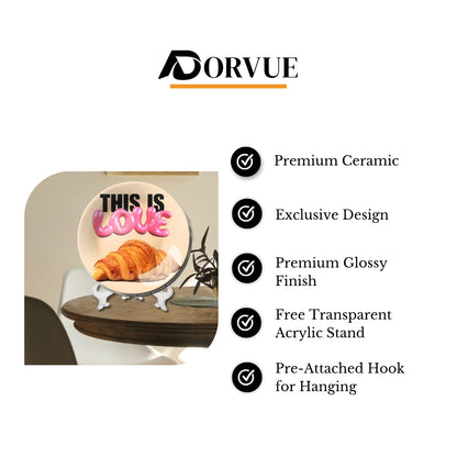 This Is Love Croissant Pink Decorative Wall Plate