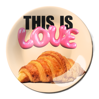 This Is Love Croissant Pink Decorative Wall Plate