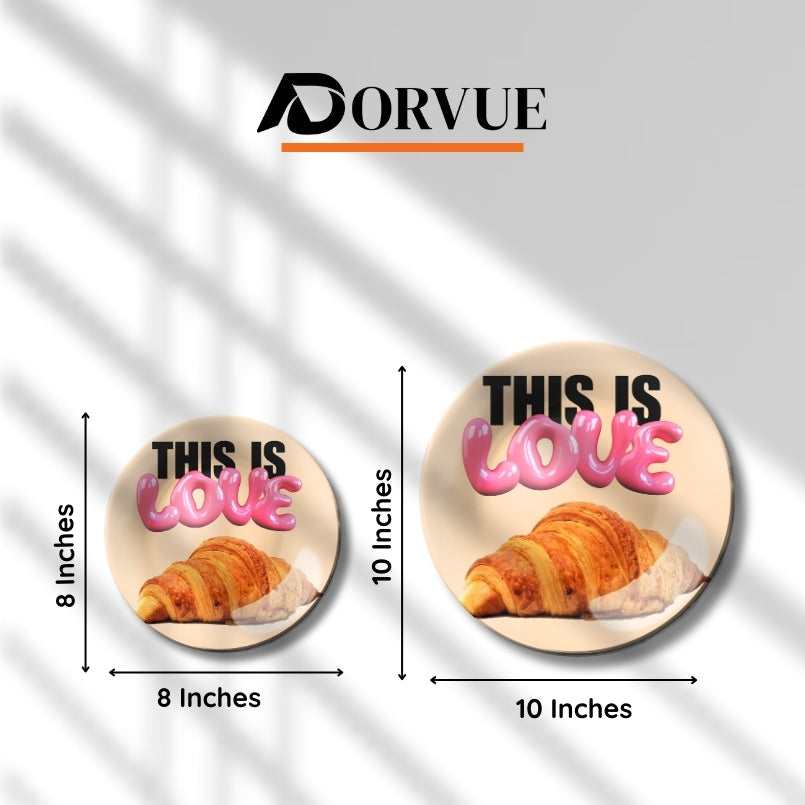 This Is Love Croissant Pink Decorative Wall Plate