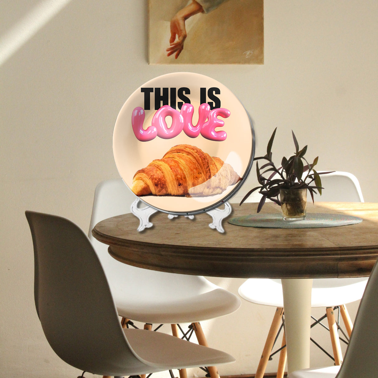 This Is Love Croissant Pink Decorative Wall Plate