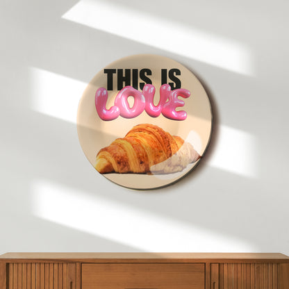 This Is Love Croissant Pink Decorative Wall Plate