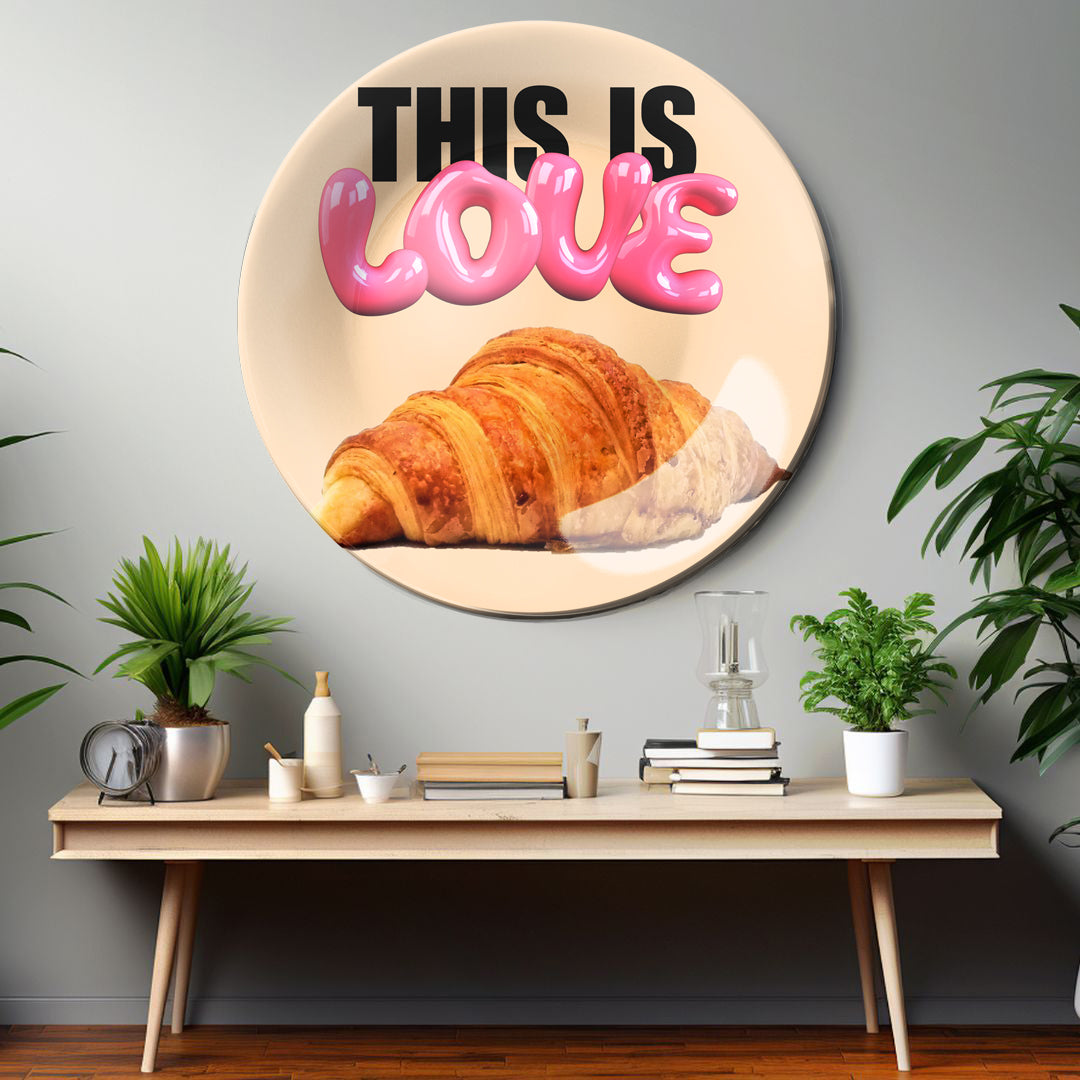 This Is Love Croissant Pink Decorative Wall Plate