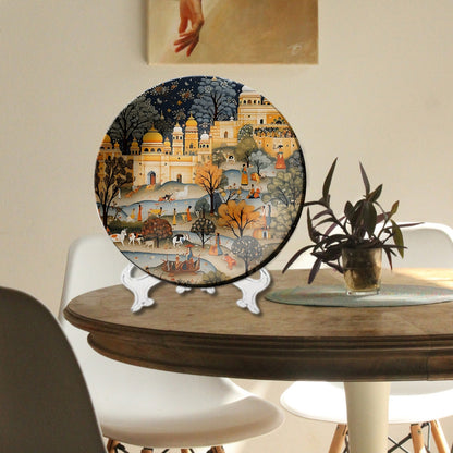 Timeless Rajputana Rajasthan Folk Landscape Home Decoration Wall Plate