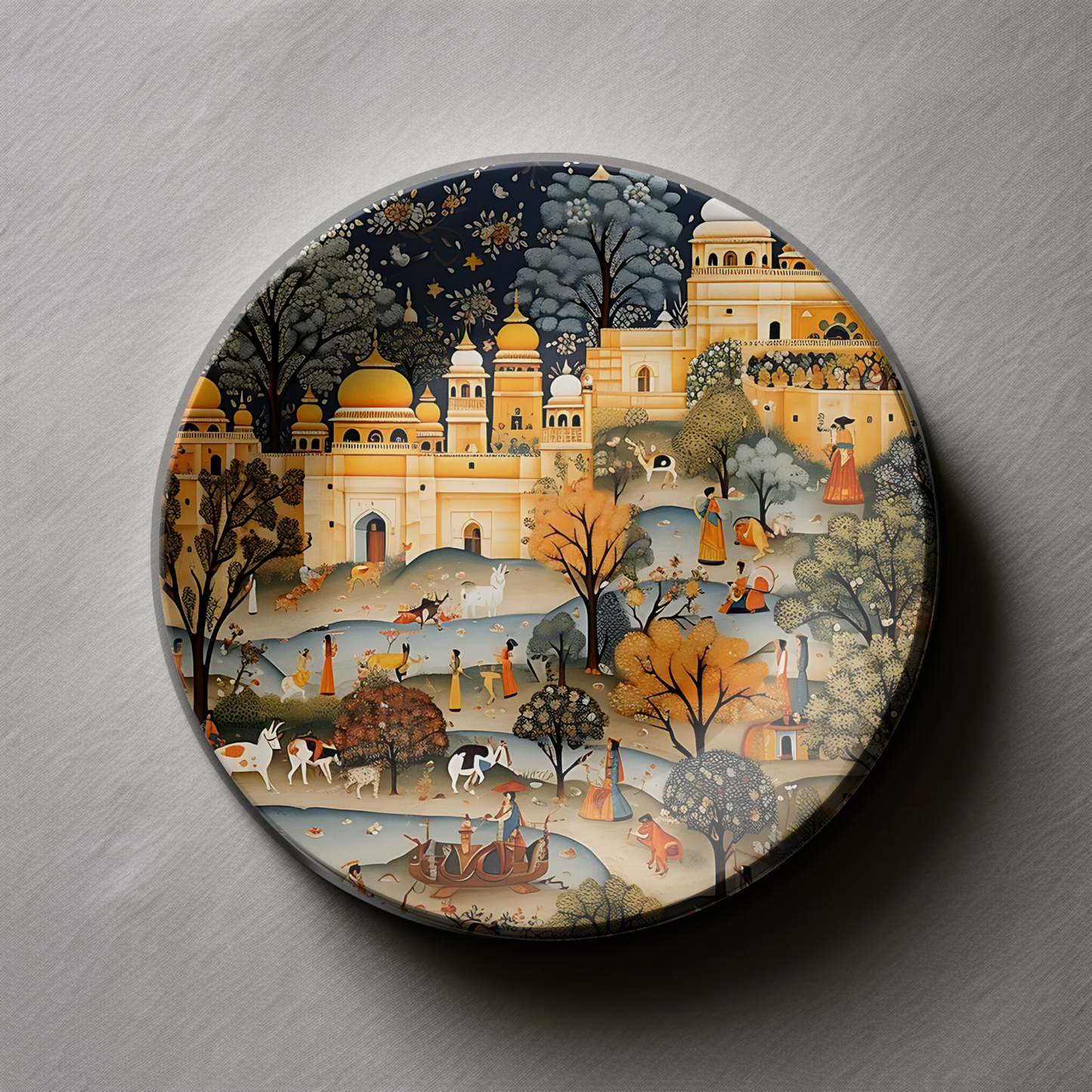 Timeless Rajputana Rajasthan Folk Landscape Home Decoration Wall Plate
