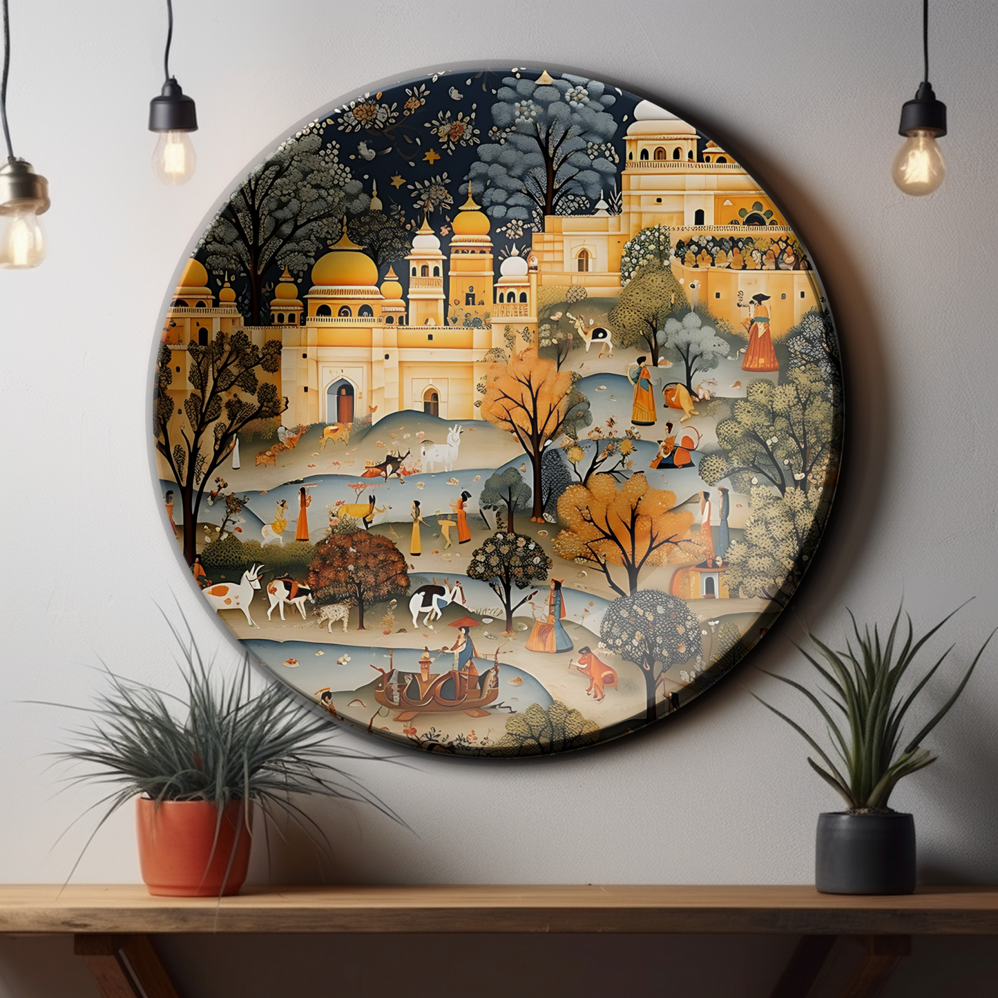 Timeless Rajputana Rajasthan Folk Landscape Home Decoration Wall Plate