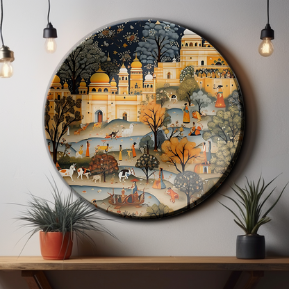 Timeless Rajputana Rajasthan Folk Landscape Home Decoration Wall Plate