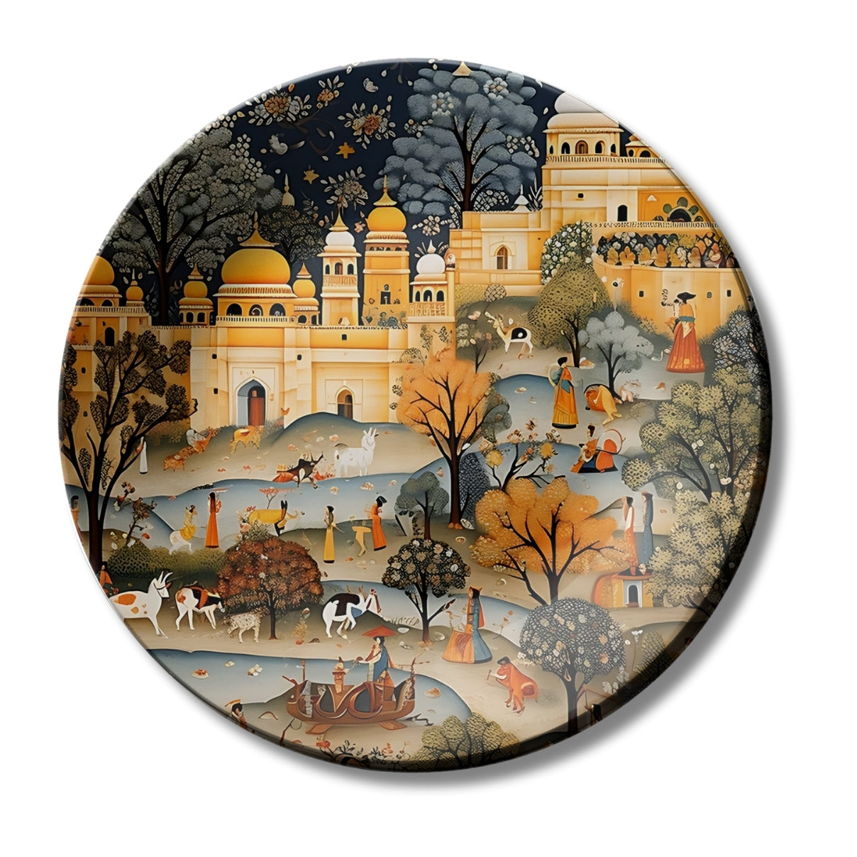 Timeless Rajputana Rajasthan Folk Landscape Home Decoration Wall Plate