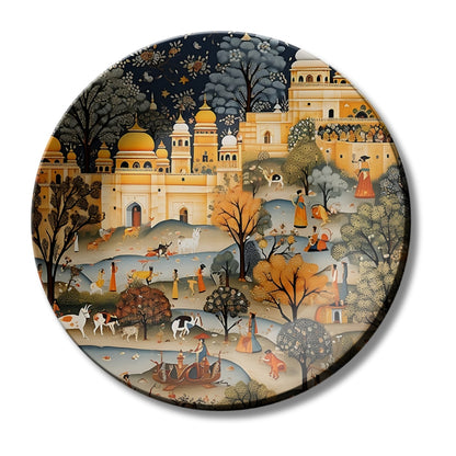 Timeless Rajputana Rajasthan Folk Landscape Home Decoration Wall Plate