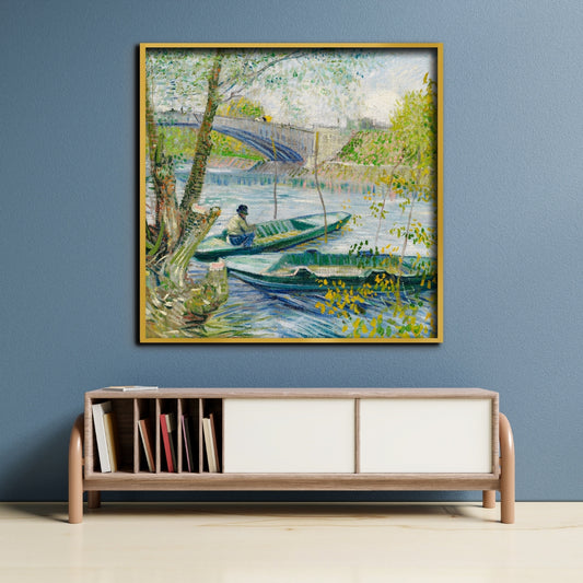 Tranquil Waters and Boats Canvas Painting Framed Wall Art