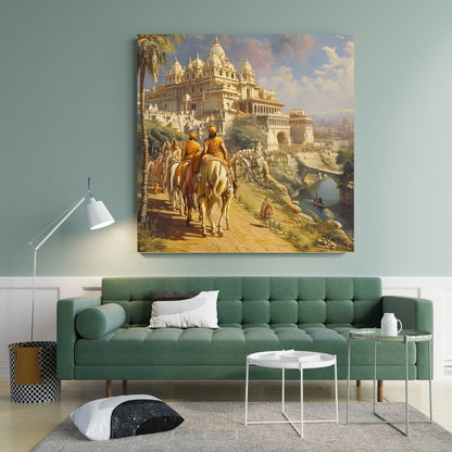 Royal Legacy Heritage Mansion Canvas Painting Framed Wall Art