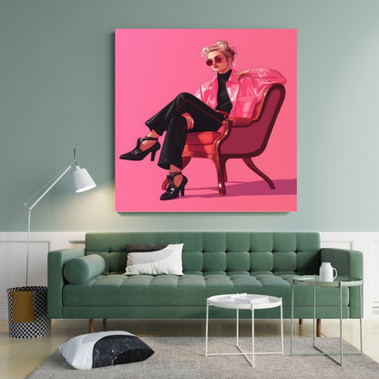 Power Pose Bold Fashion Canvas Painting Framed Wall Art