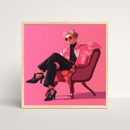 Power Pose Bold Fashion Canvas Painting Framed Wall Art