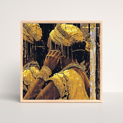 Golden Reflection Canvas Painting Framed Wall Art