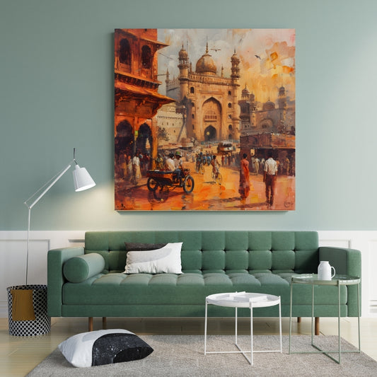 Echoes of the Old City Canvas Painting Framed Wall Art
