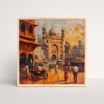 Echoes of the Old City Canvas Painting Framed Wall Art