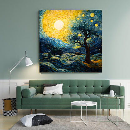Aurelia Night Canvas Painting Framed Wall Art