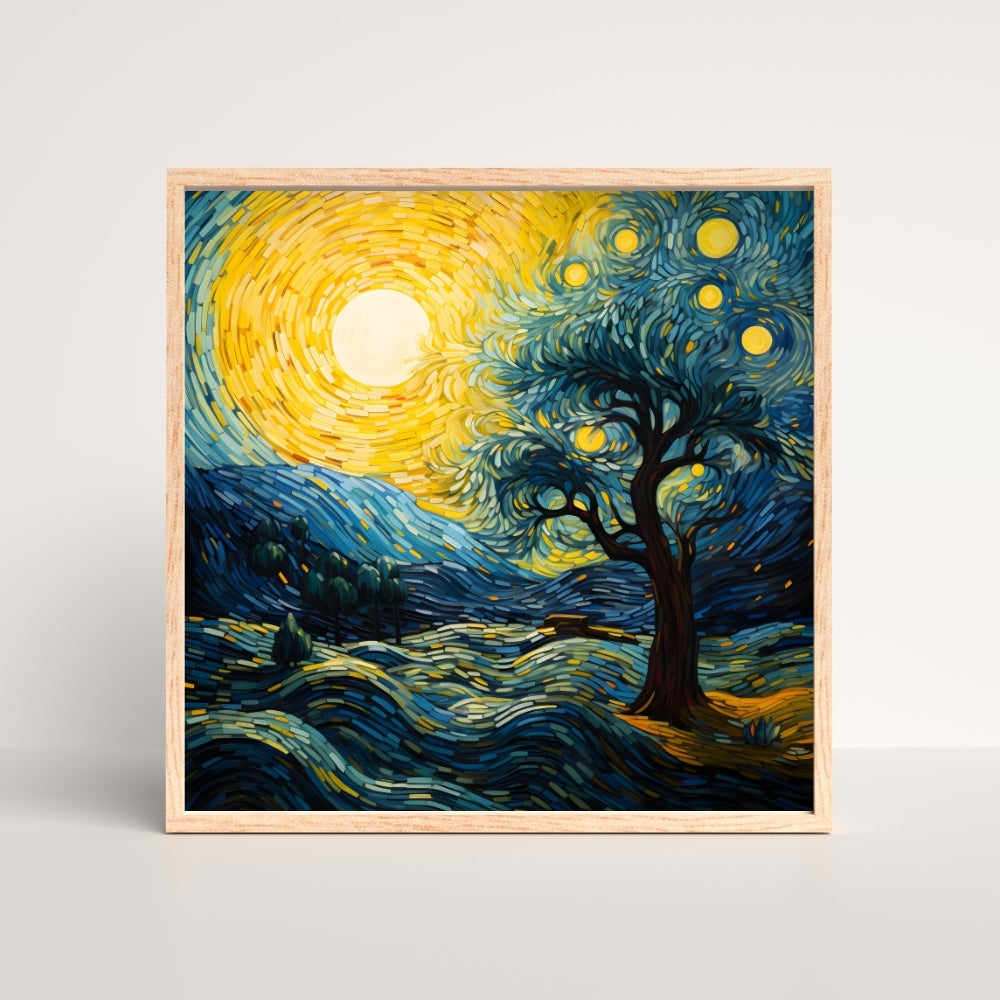 Aurelia Night Canvas Painting Framed Wall Art
