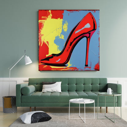 Iconic Heel Luxury Runway Canvas Painting Framed Wall Art
