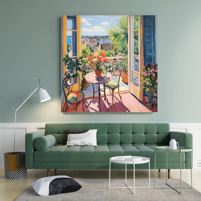 Window of Joy Golden Afternoon Canvas Painting Framed Wall Art